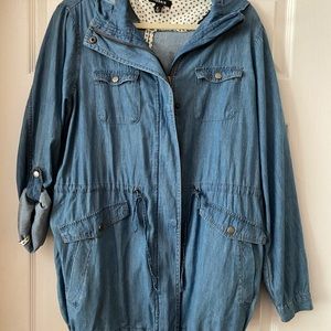 Torrid Chambray denim anorak jacket Size 0 EUC!